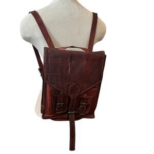Brown Leather convertible backpack crossbody bag